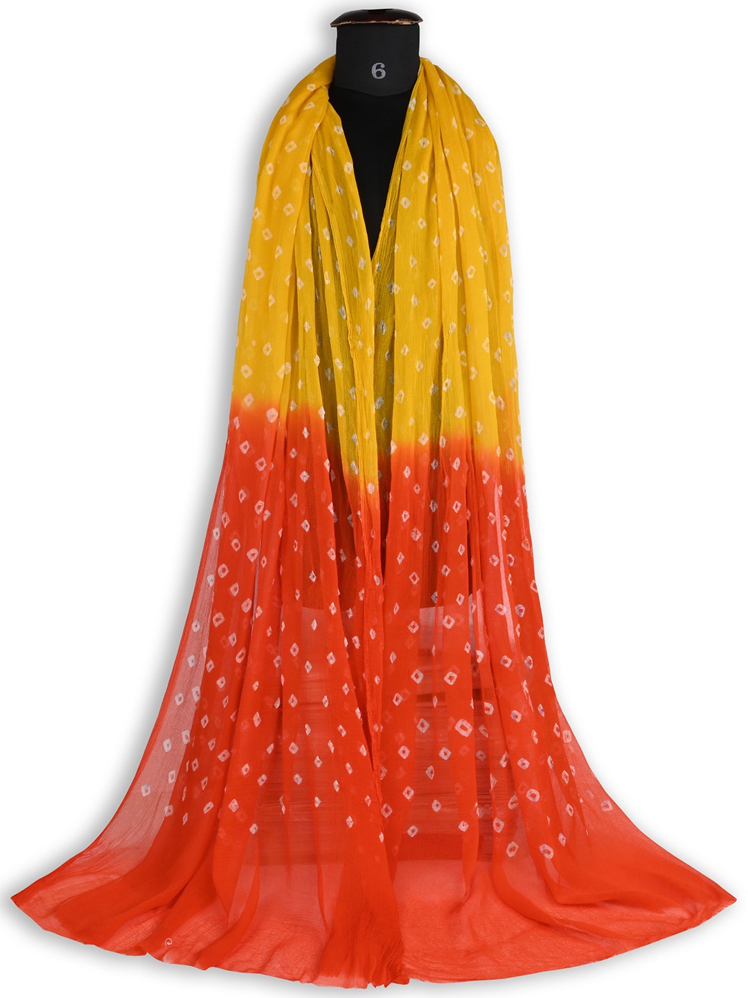 

Wish Karo Printed Tie and Dye Dupatta, Orange