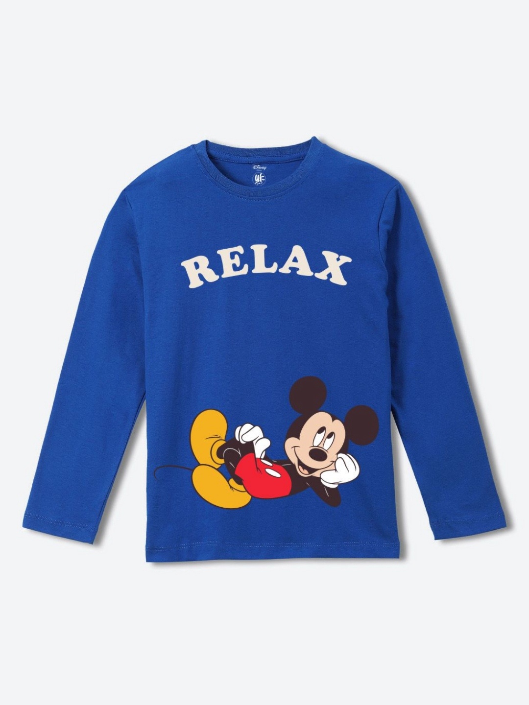 

YK Disney Boys Mickey Mouse Printed Pure Cotton Applique T-shirt, Blue