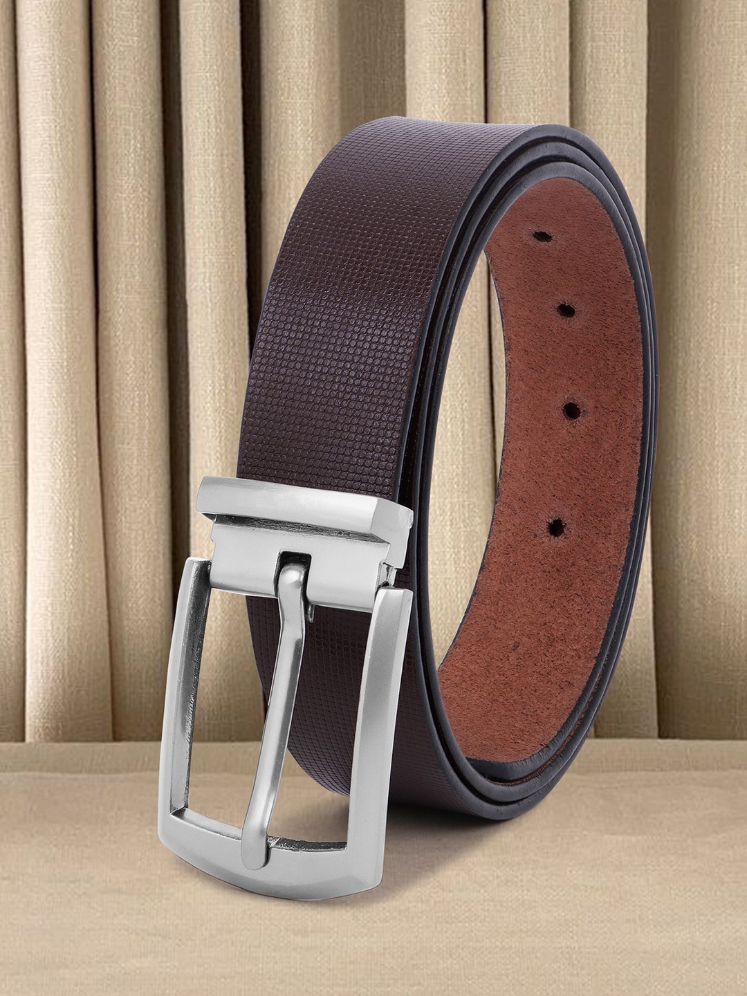 

Provogue Men Textured Leather Formal Belt, Brown