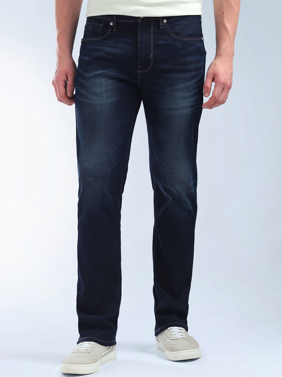 

Flying Machine F-Jango Relaxed Straight Fit Whiskered Jeans, Blue