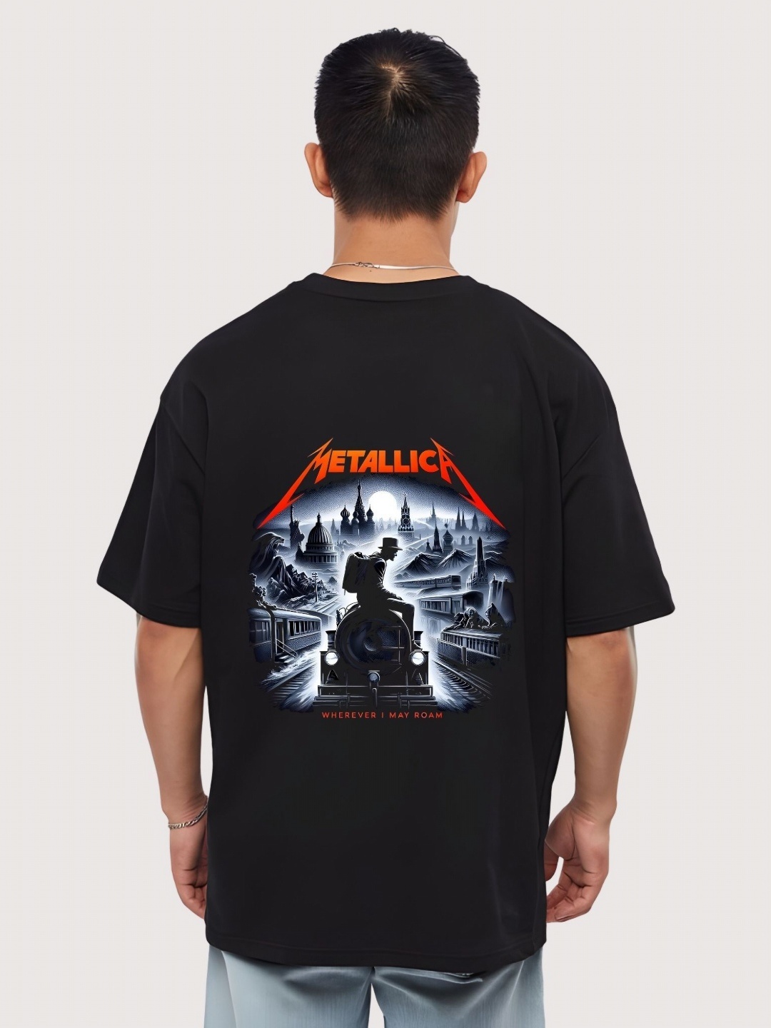 

Moda Rapido Men Drop-Shoulder Sleeves T-shirt, Black