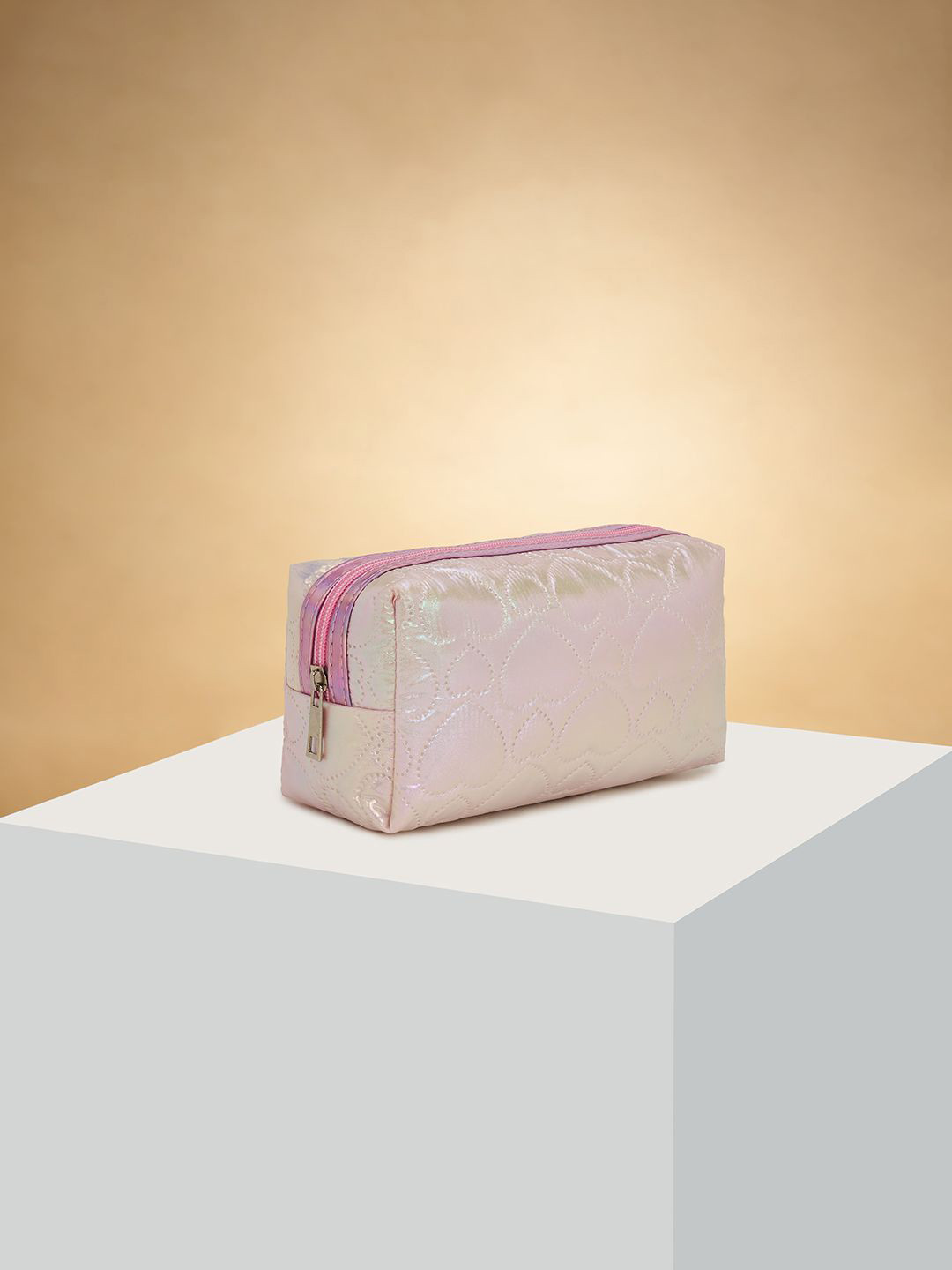 

Forever Glam by Pantaloons Textured Pouch Travel Accessory, Pink