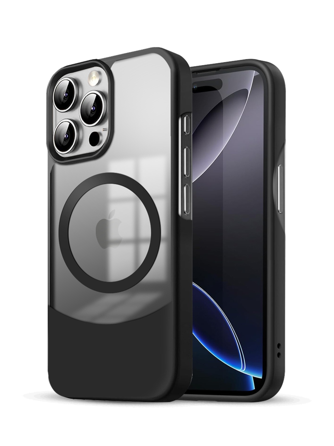 

Karwan Ultra-Hybrid Shockproof With Mag-Safe Case iPhone 15 Pro Max Back Case, Black