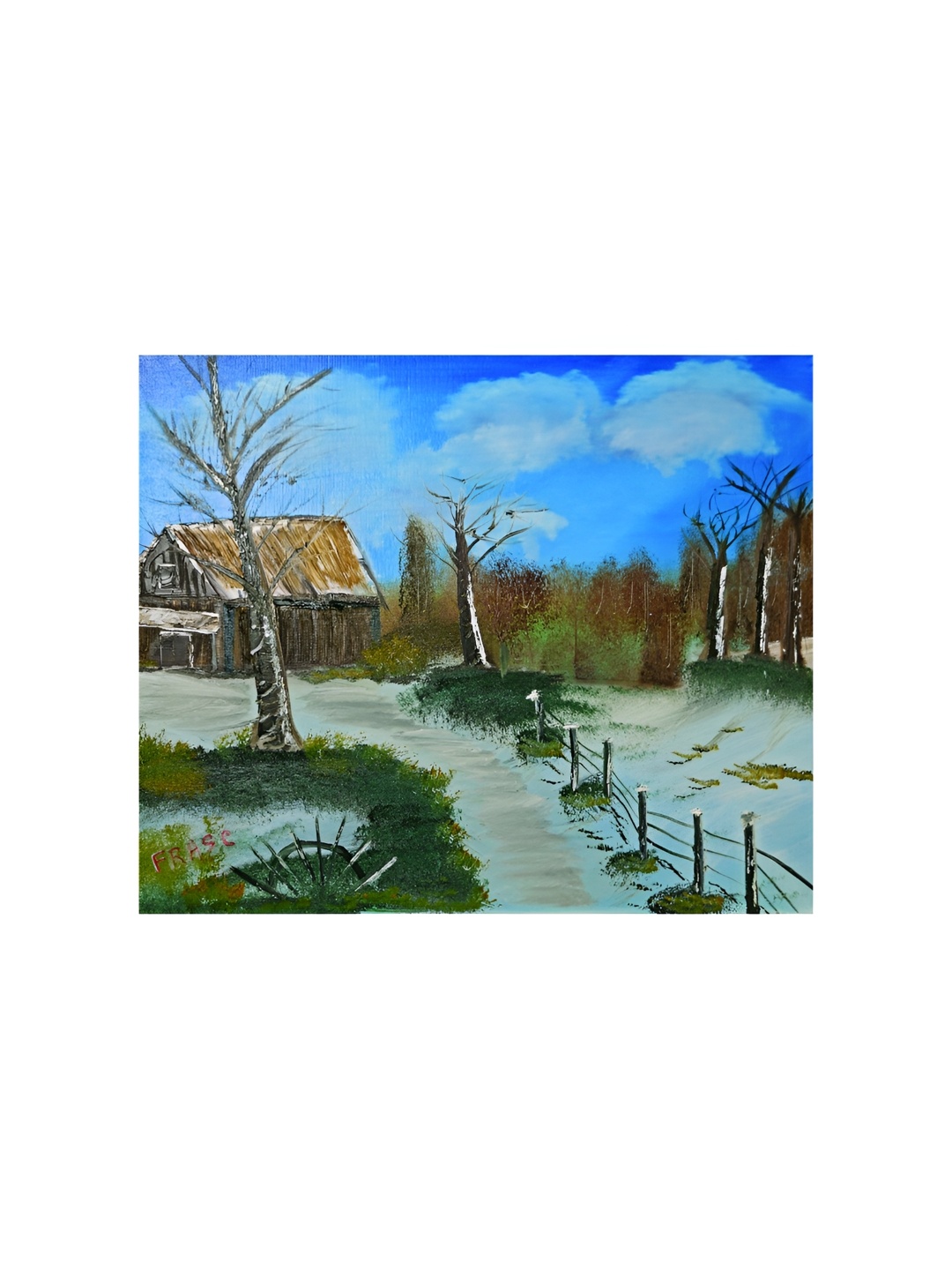 

Inephos Blue & Brown Road To Home Canvas Wall Art