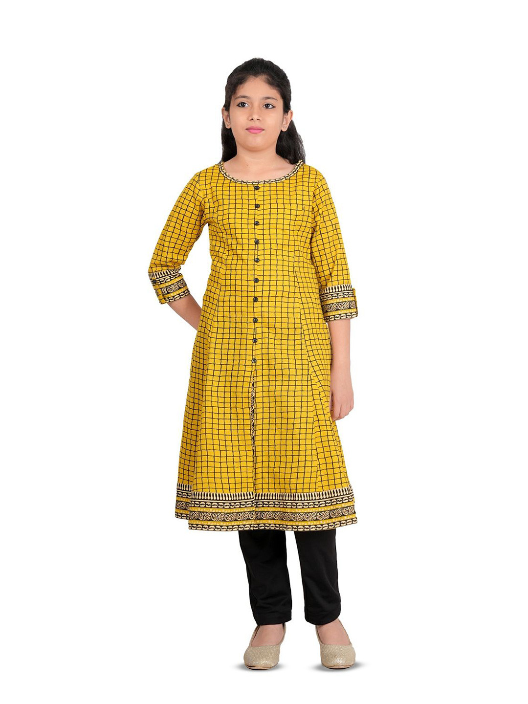 

IKRASS Print A-Line Midi Dress, Yellow