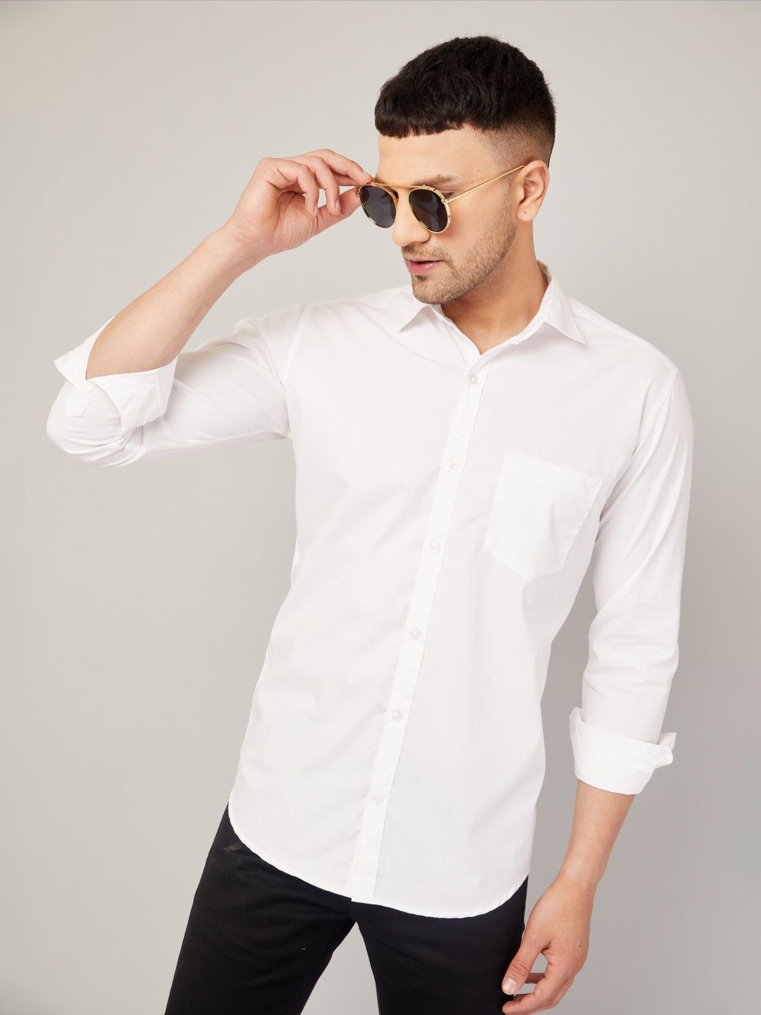 

Le Mec Men Opaque Casual Shirt, White