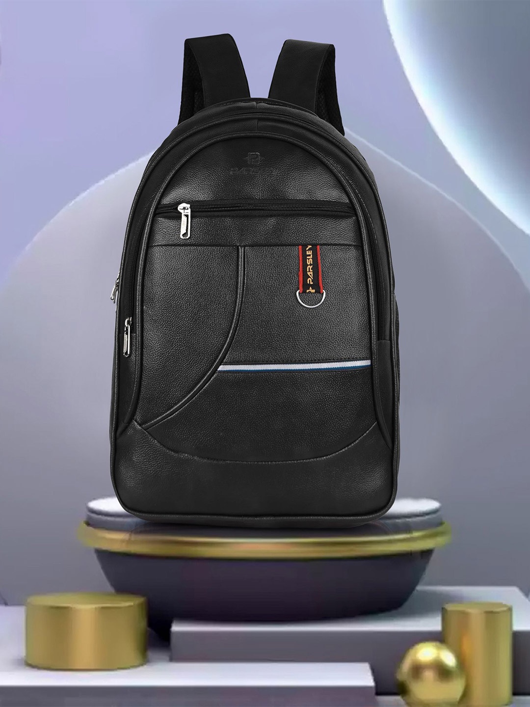 

PARSLEY Unisex Textured Backpacks, Black
