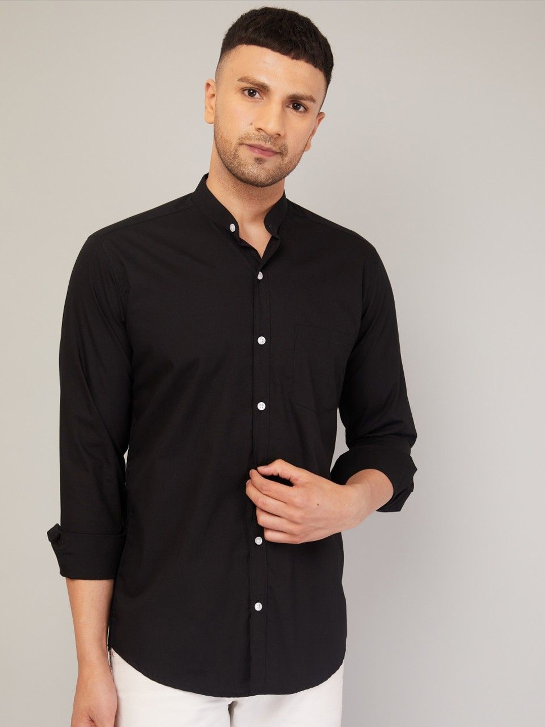 

Le Mec Men Opaque Casual Shirt, Black