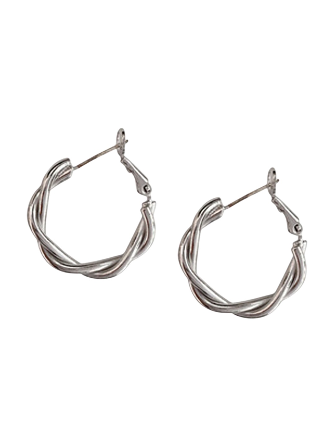 

Just Lil Things Contemporary Oxidised Hoop Earrings, Silver