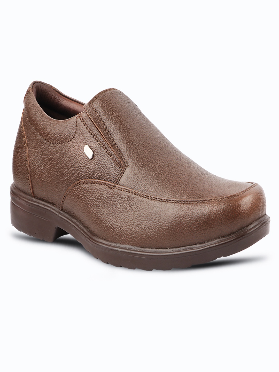 

Medifeet Men Leather Slip-On Formal Shoes, Brown