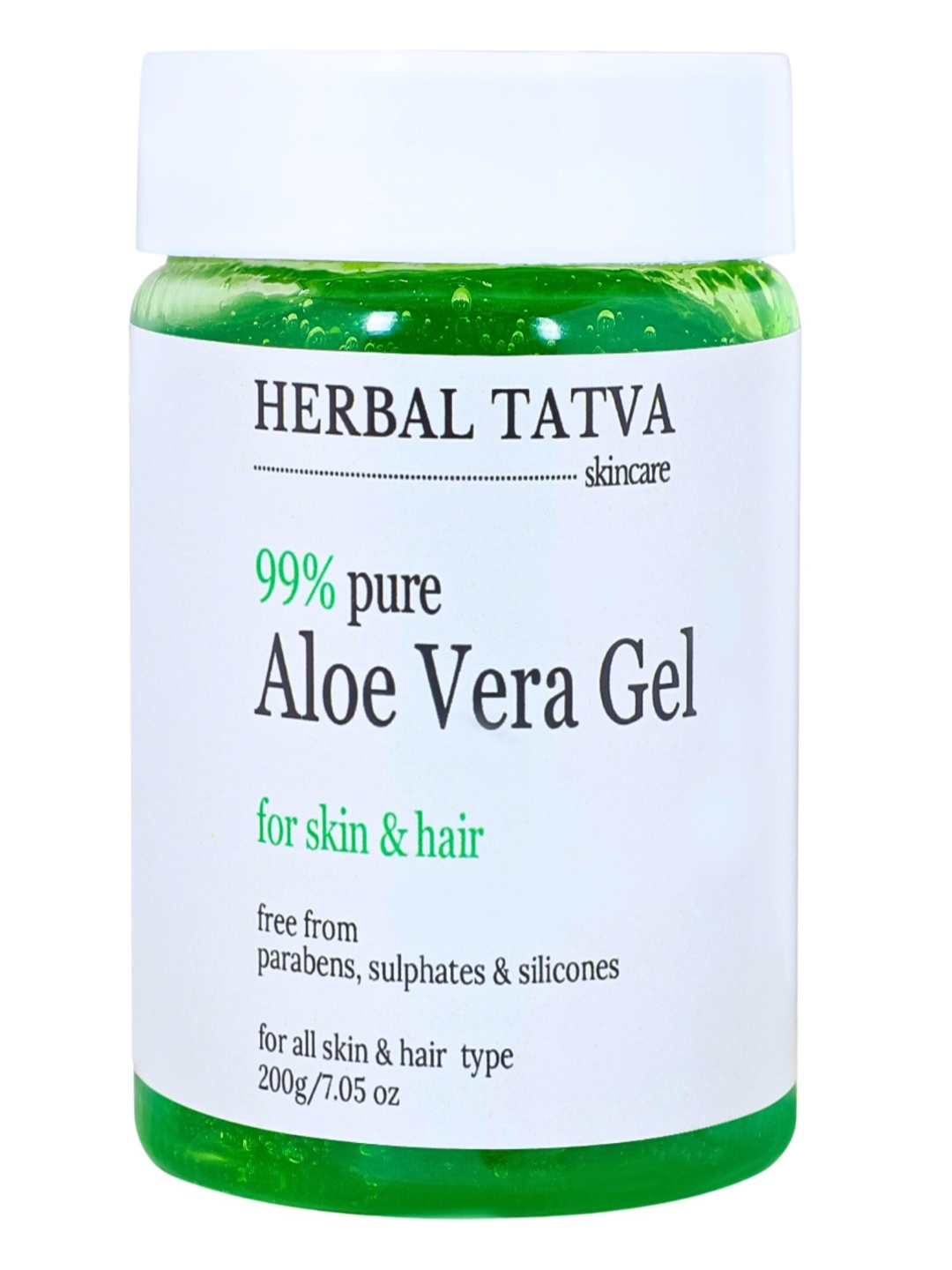 

HERBAL TATVA Pure Aloe Vera Gel For Skin & Hair - 200 g, White