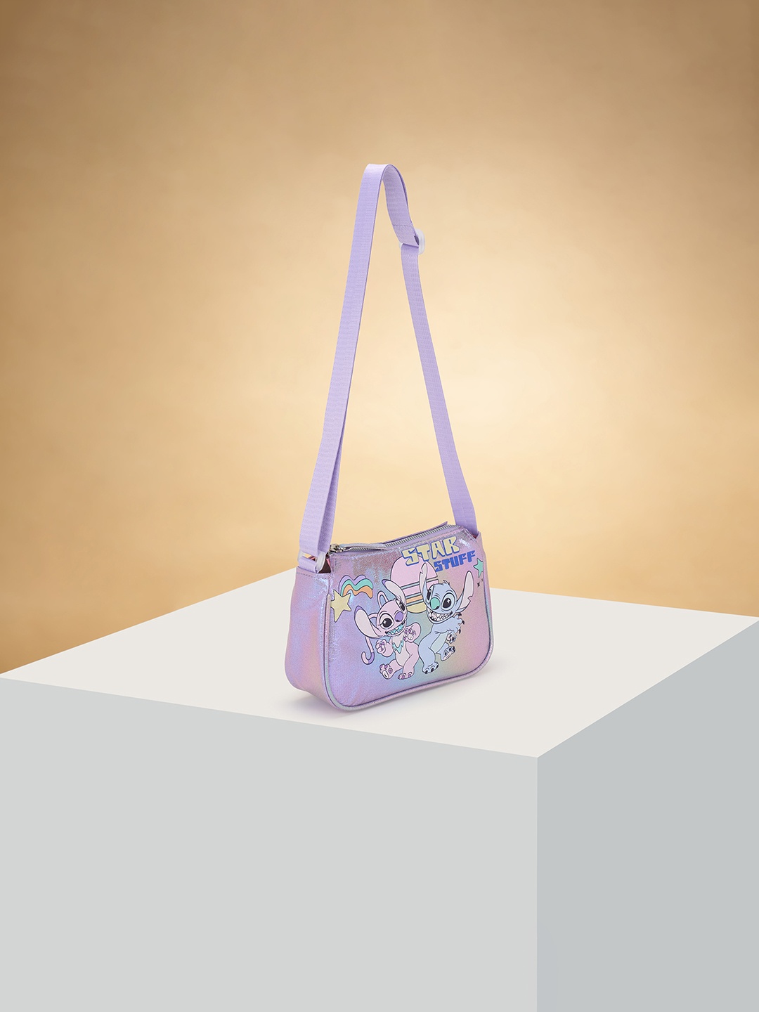 

Pantaloons Junior Girls Graphic Printed Structured Sling Bag, Lavender
