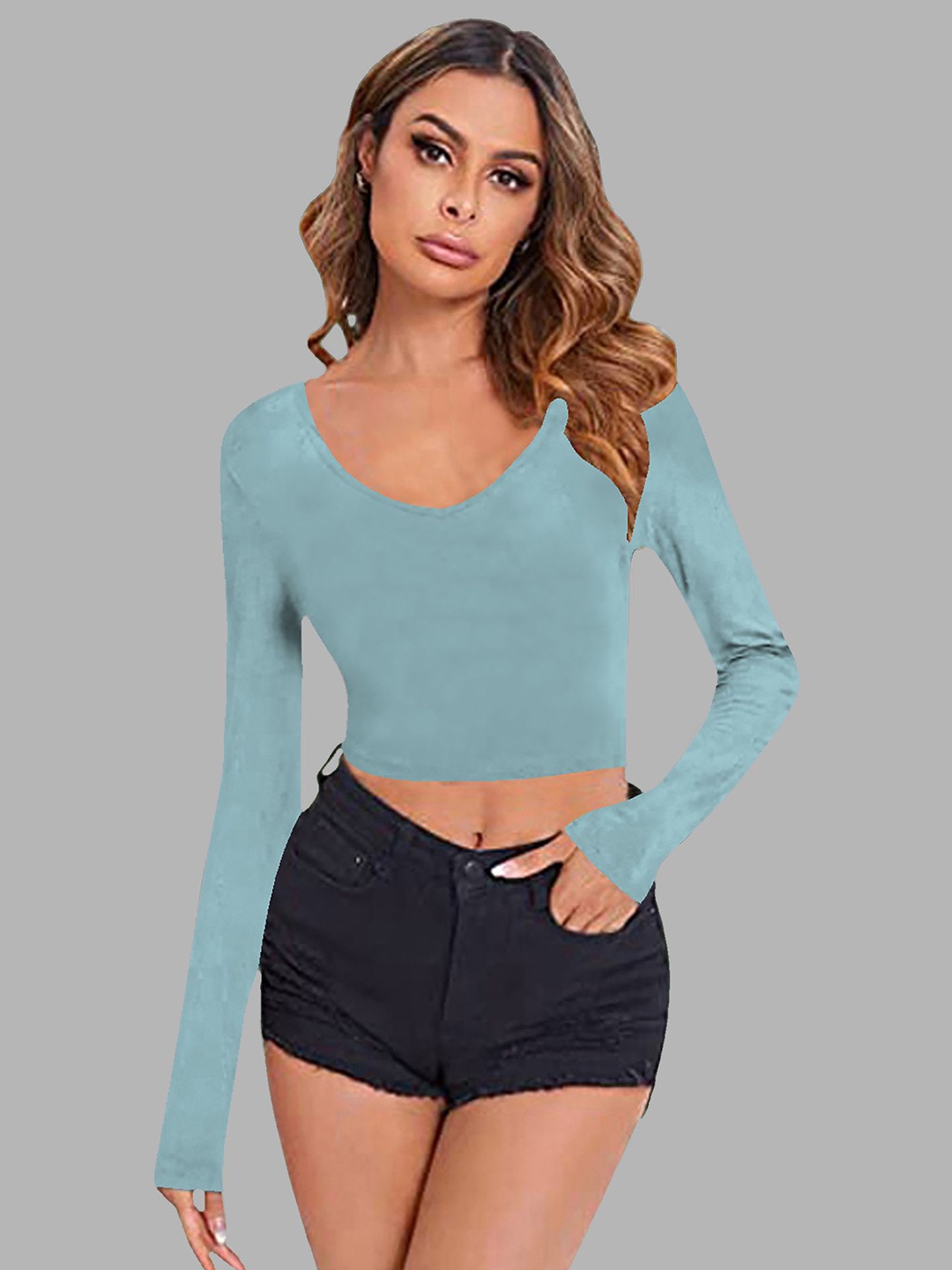 

Dream Beauty Fashion Women Fitted Crop Top, Teal