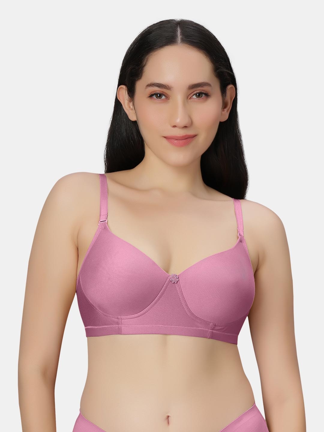 

Sonari Women Medium Coverage Non-Padded Non-Wired Seamless Minimizer Bra, Pink
