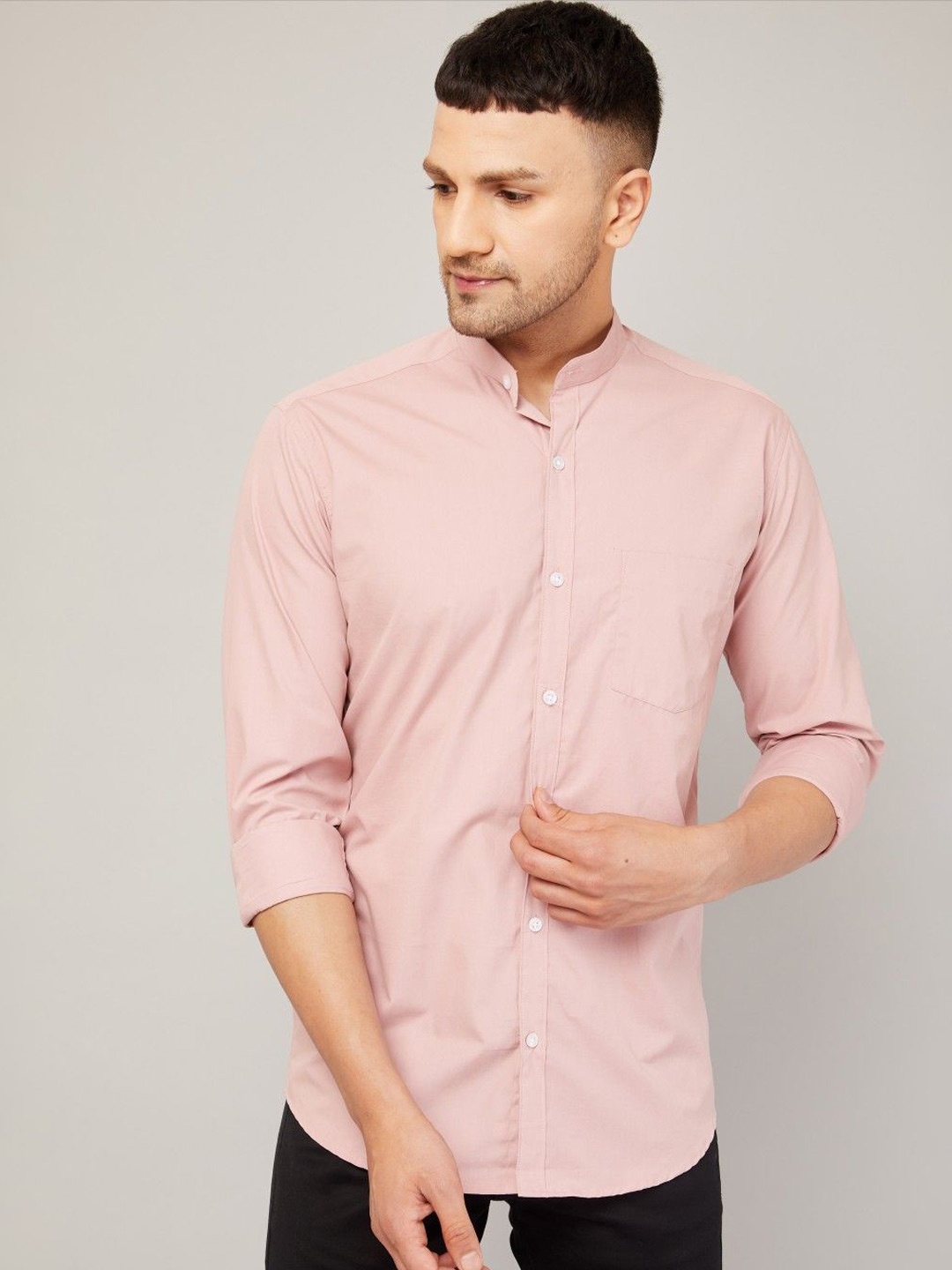

Le Mec Men Opaque Casual Shirt, Peach