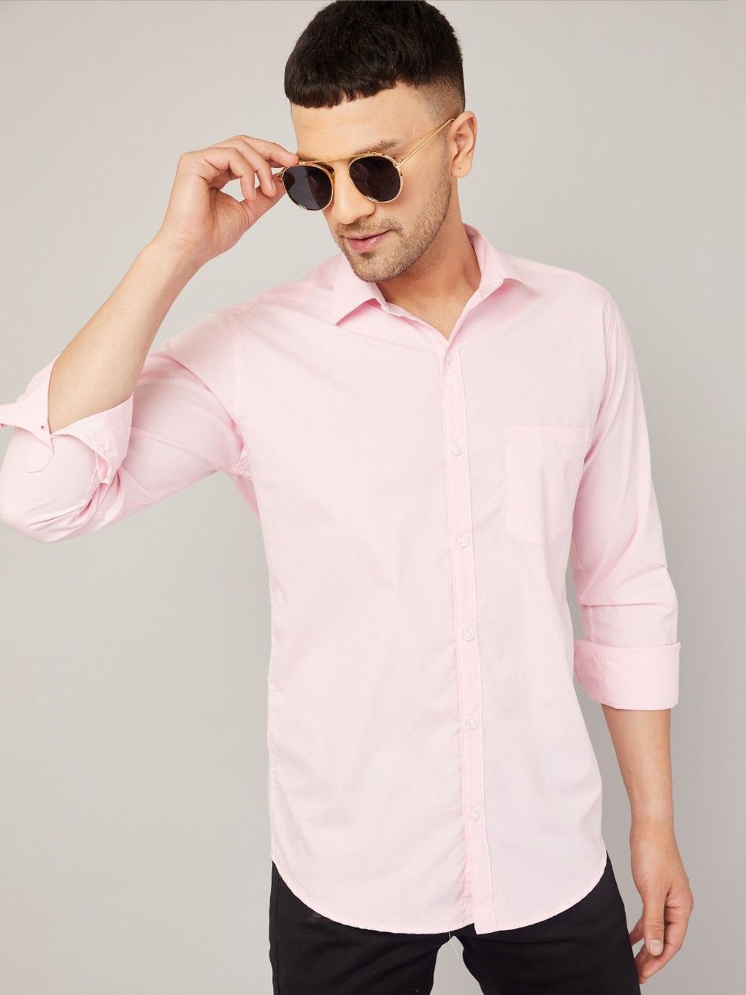 

Le Mec Men Opaque Casual Shirt, Pink