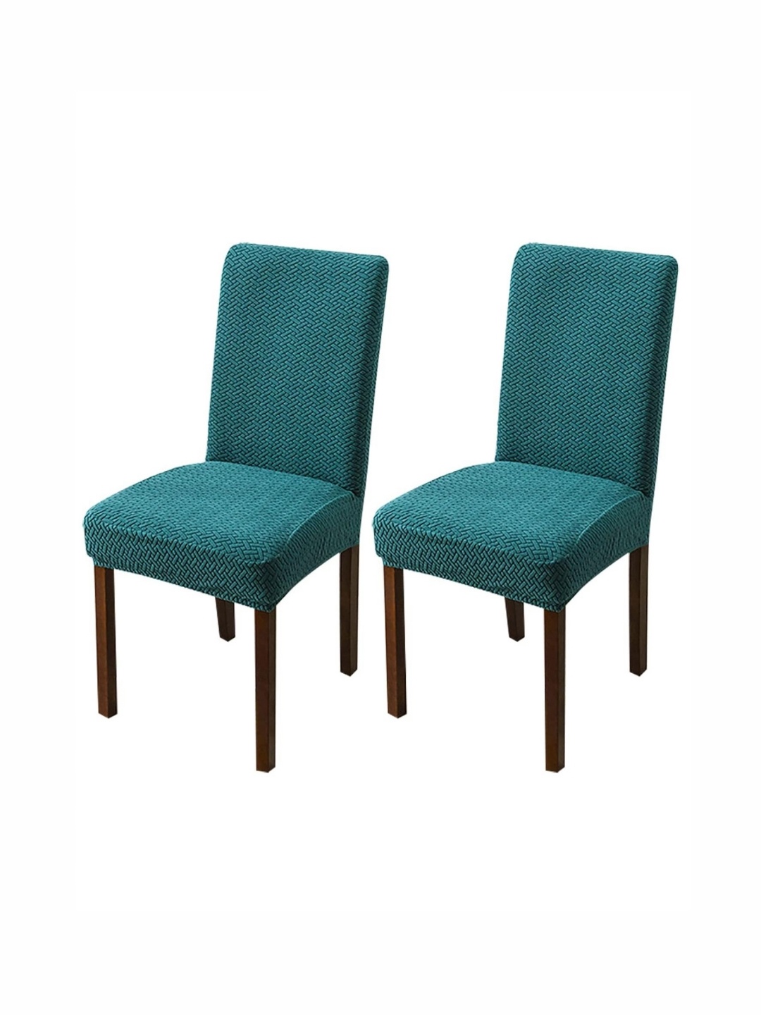 

HOUSE OF QUIRK 2-Pcs Textured Washable ChairCover, Teal
