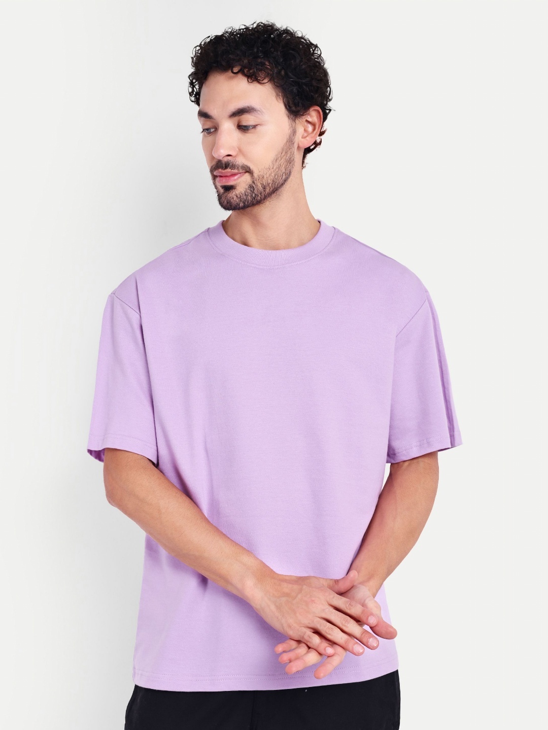 

House of Mool Men Drop-Shoulder Sleeves Pockets T-shirt, Lavender