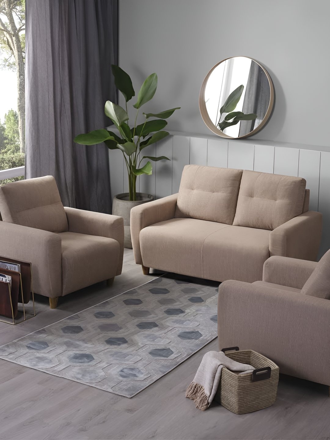 

Sleepyhead Yolo 5 To 6 Person Sofa Set Fabric Coco Brown