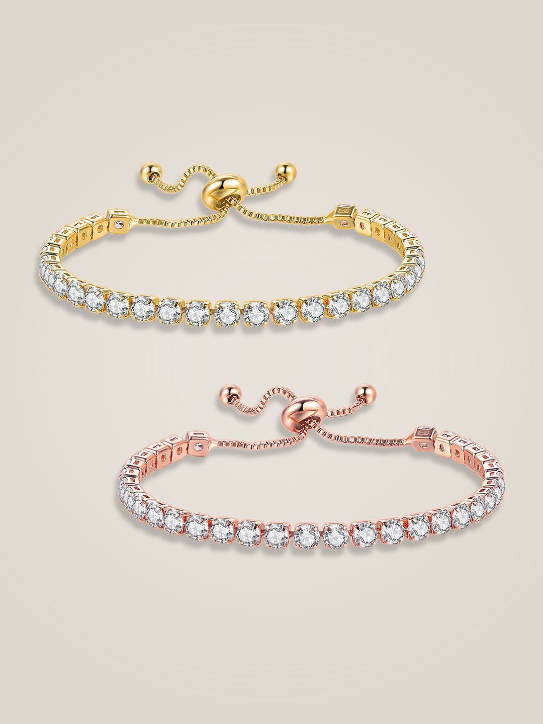 

Peora Women 2 Cubic Zirconia Gold-Plated Wraparound Bracelet