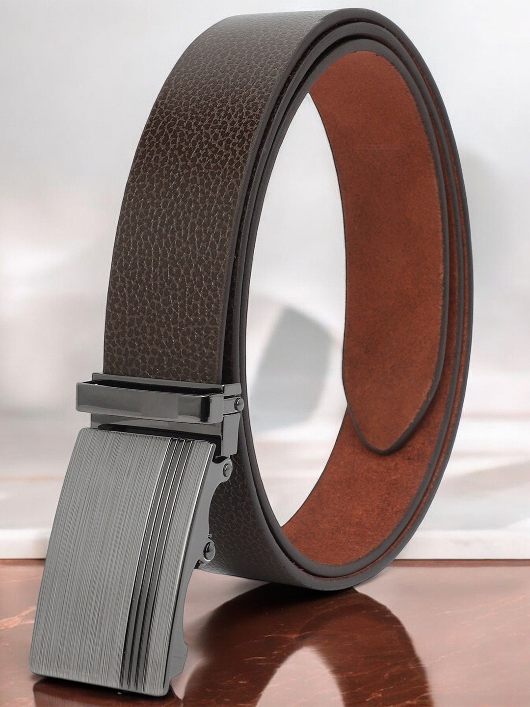 

Provogue Men Textured Leather Formal Belt, Brown
