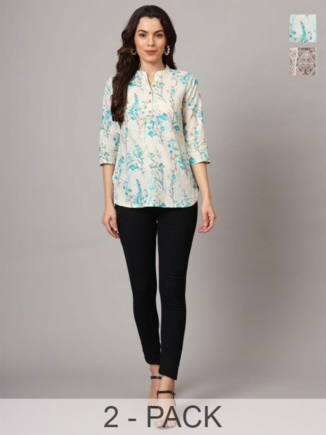 

Anouk Rustic Floral Printed Kurti, Blue