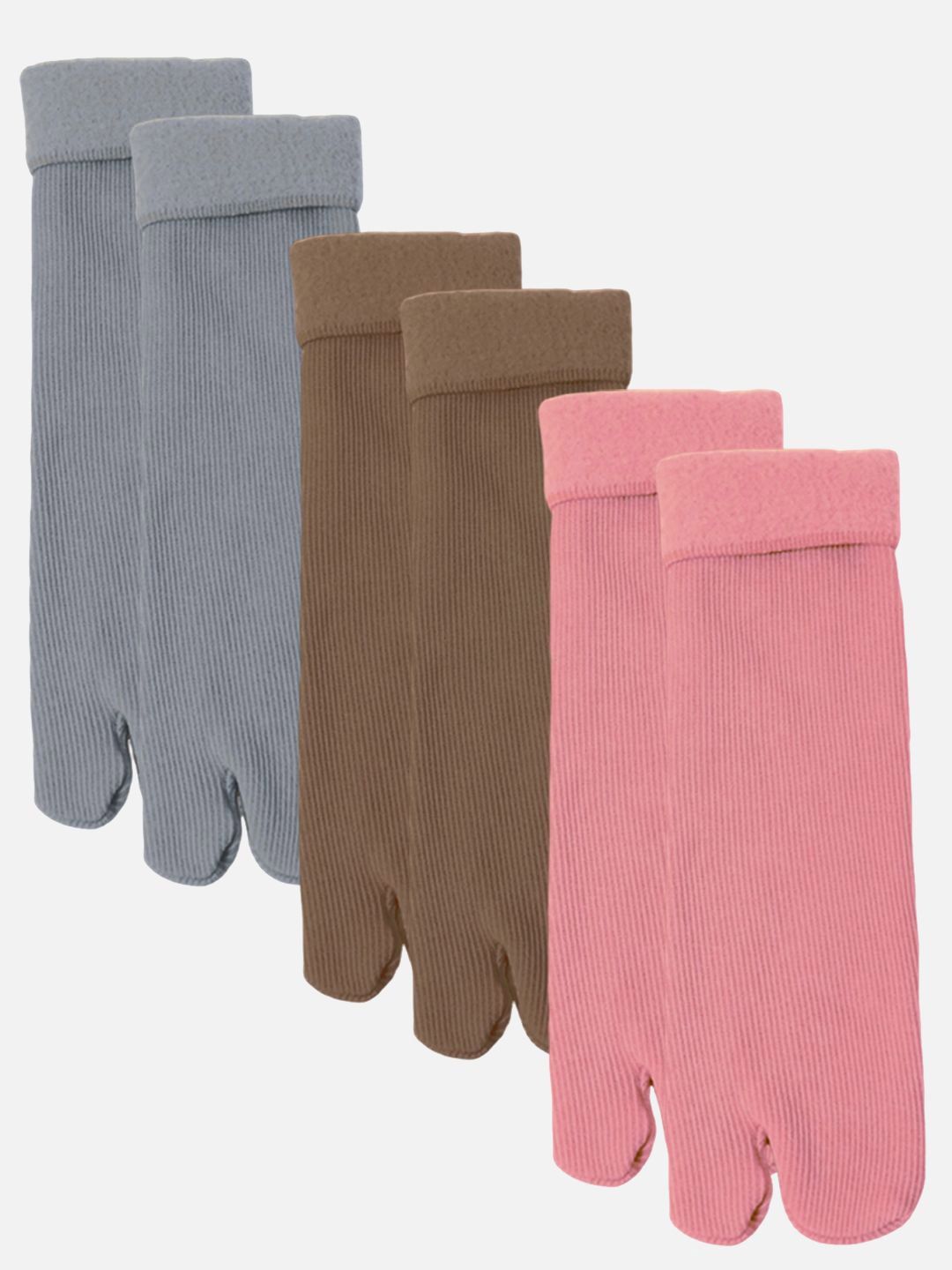

StyFun Women Pack Of 3 Ribbed Calf Length Thermal Warm Socks, Pink
