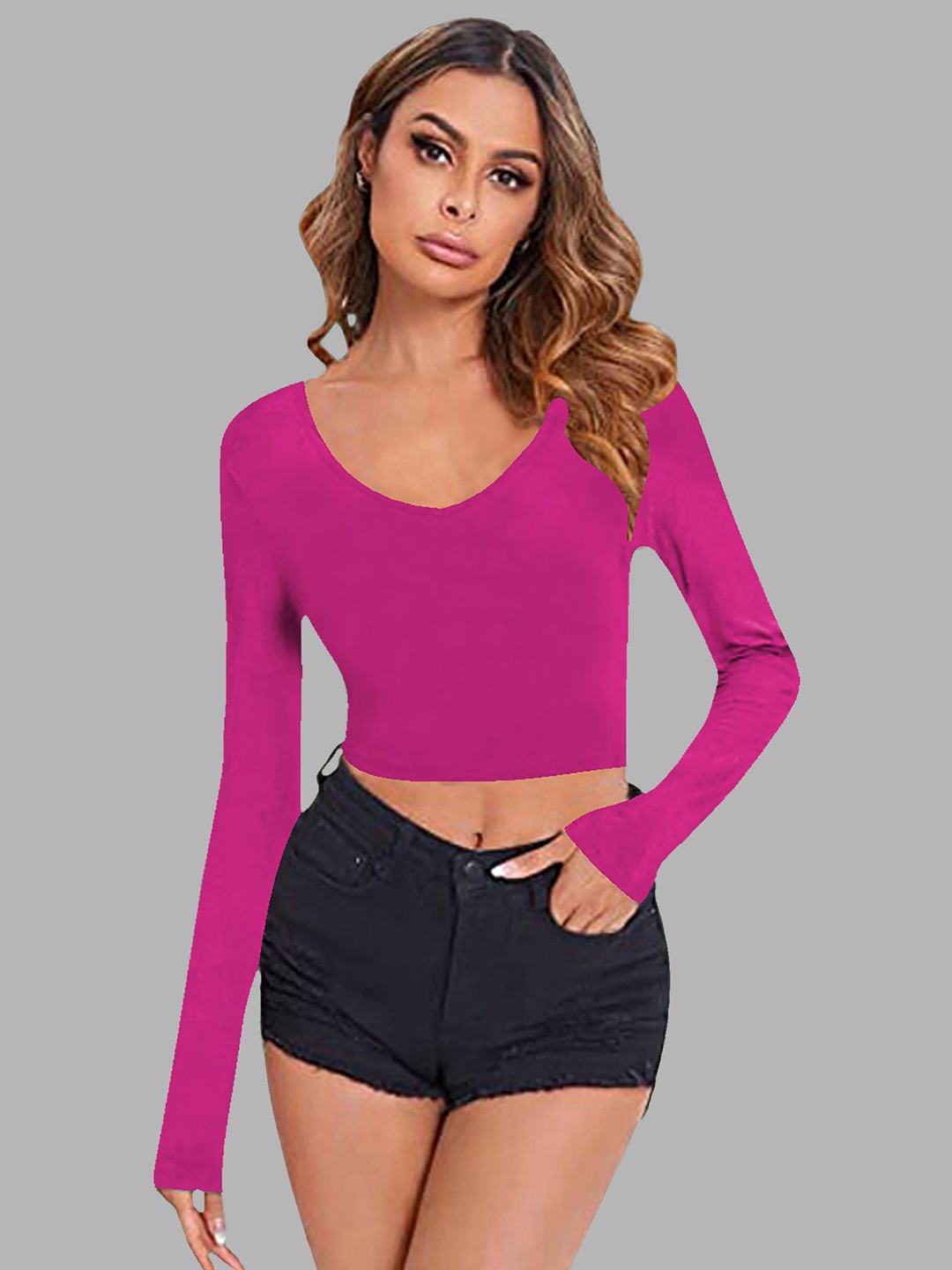 

Dream Beauty Fashion Women Fitted Crop Top, Pink