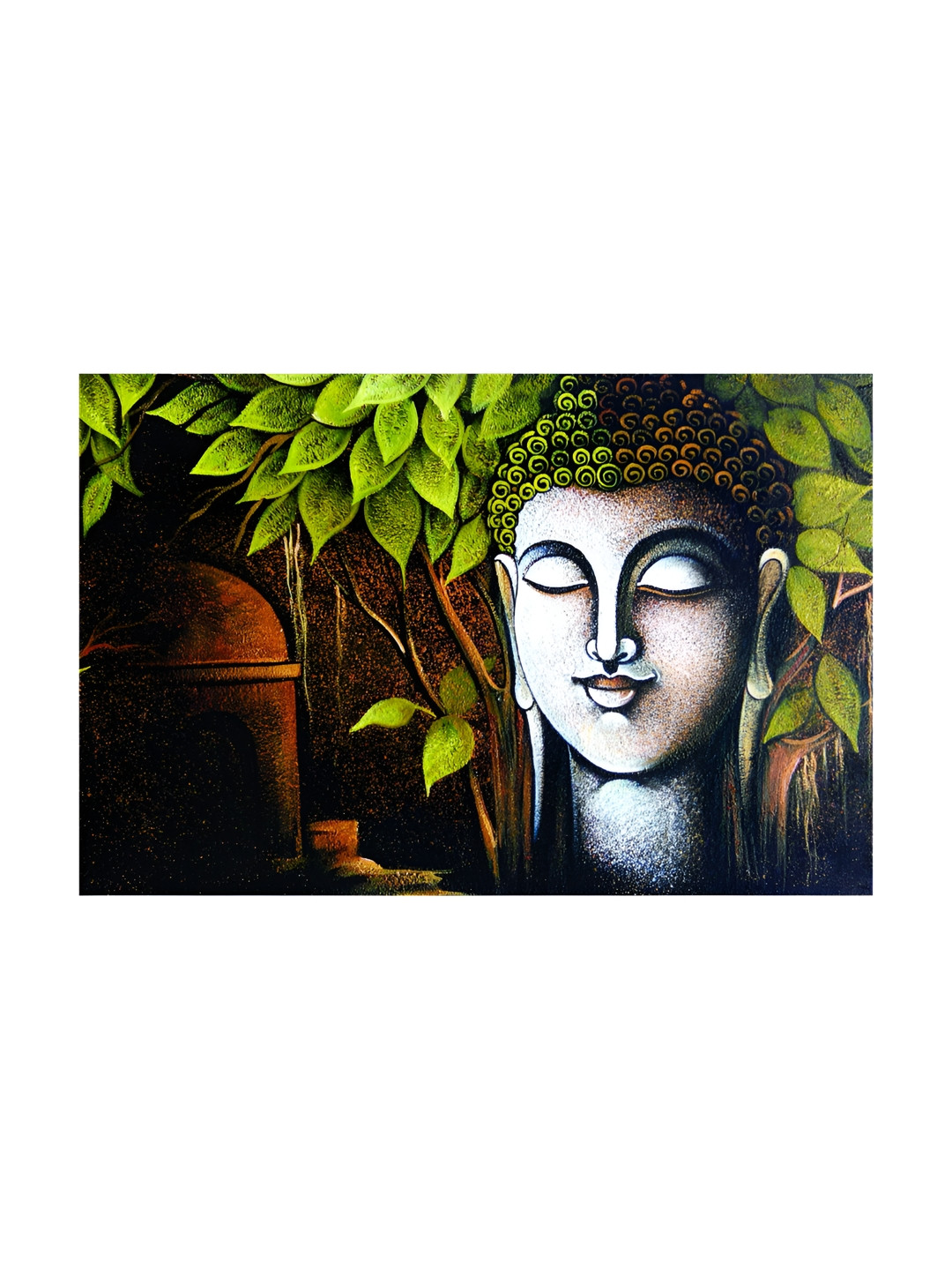 

Inephos Green & White Religious Canvas Wall Art