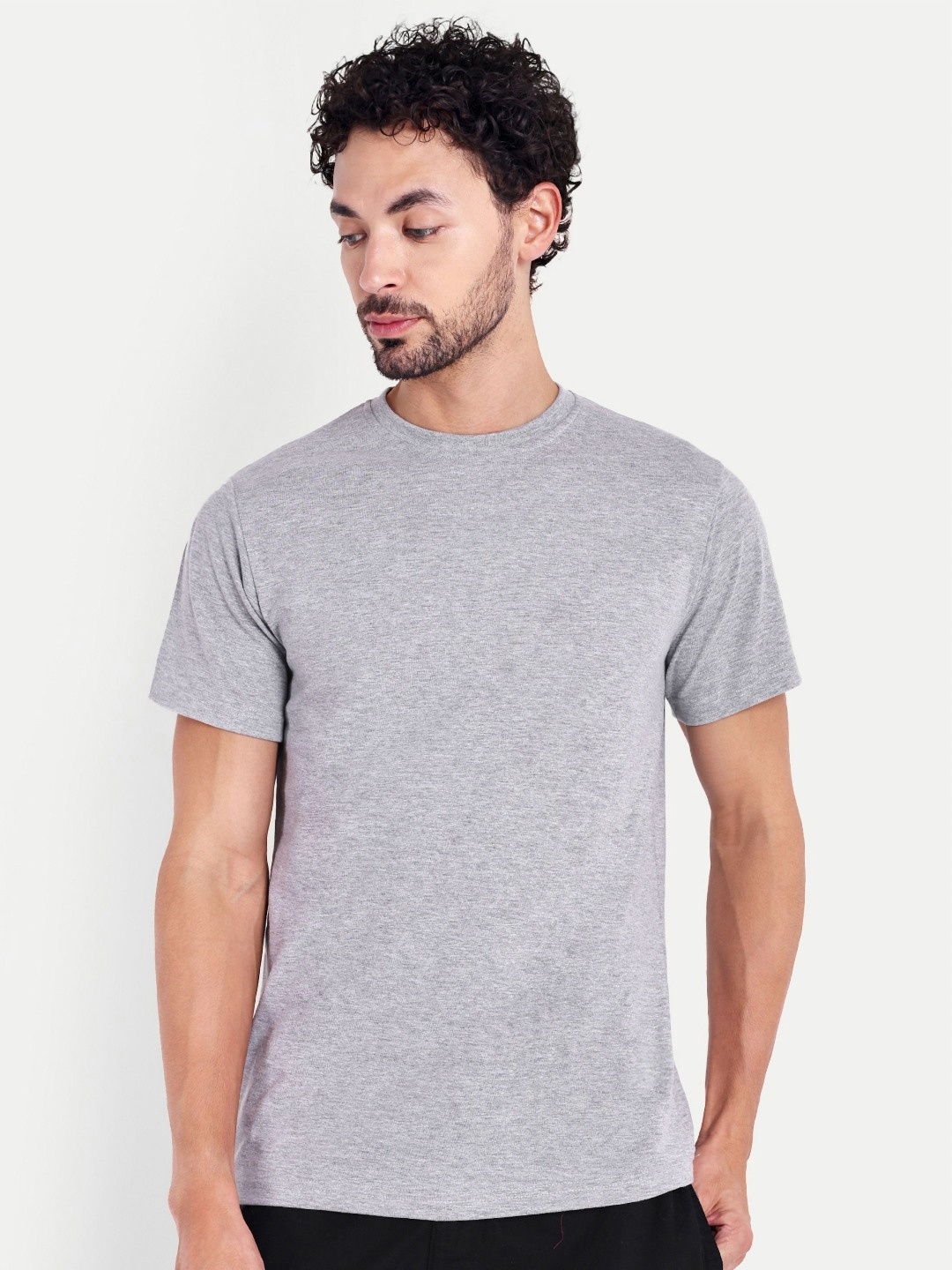 

House of Mool Men Raw Edge T-shirt, Grey melange