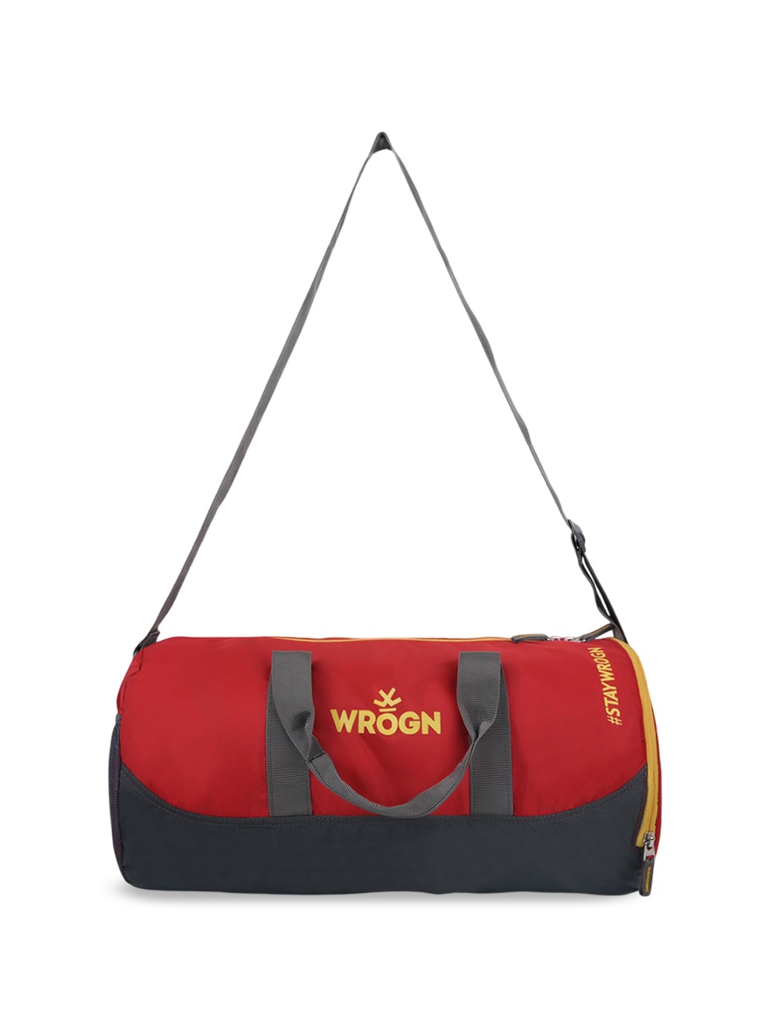 

WROGN Colourblocked Medium Sports or Gym Duffel Bag 25 Ltrs, Red