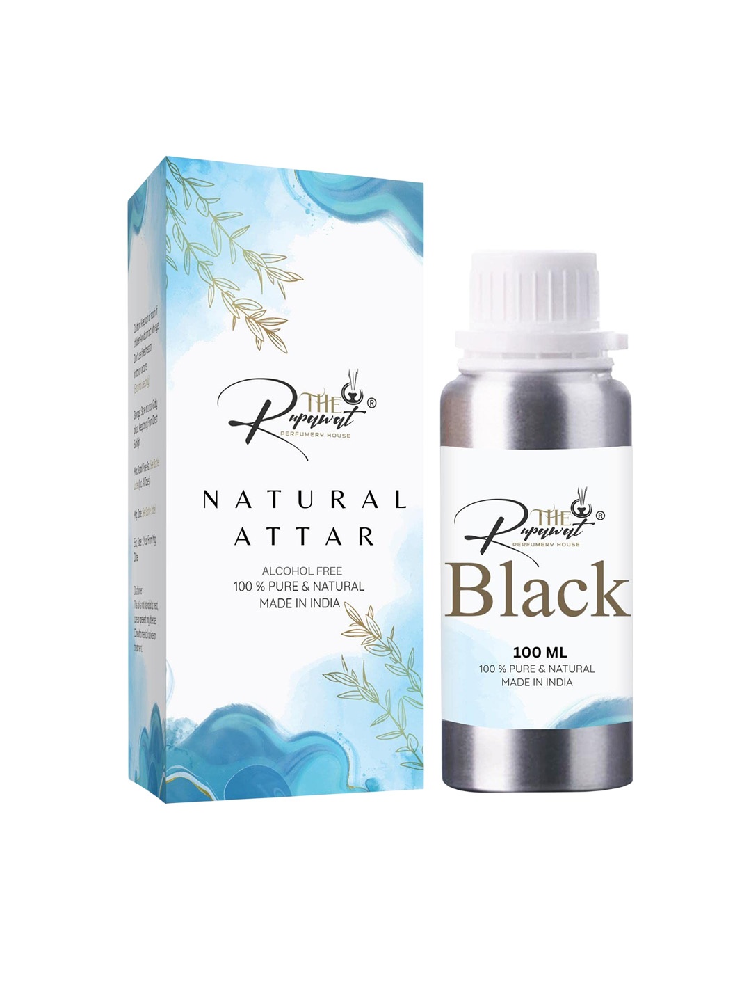 

THE RUPAWAT Perfumery House Black Natural & Alcohol-Free Attar - 100 ml, Transparent