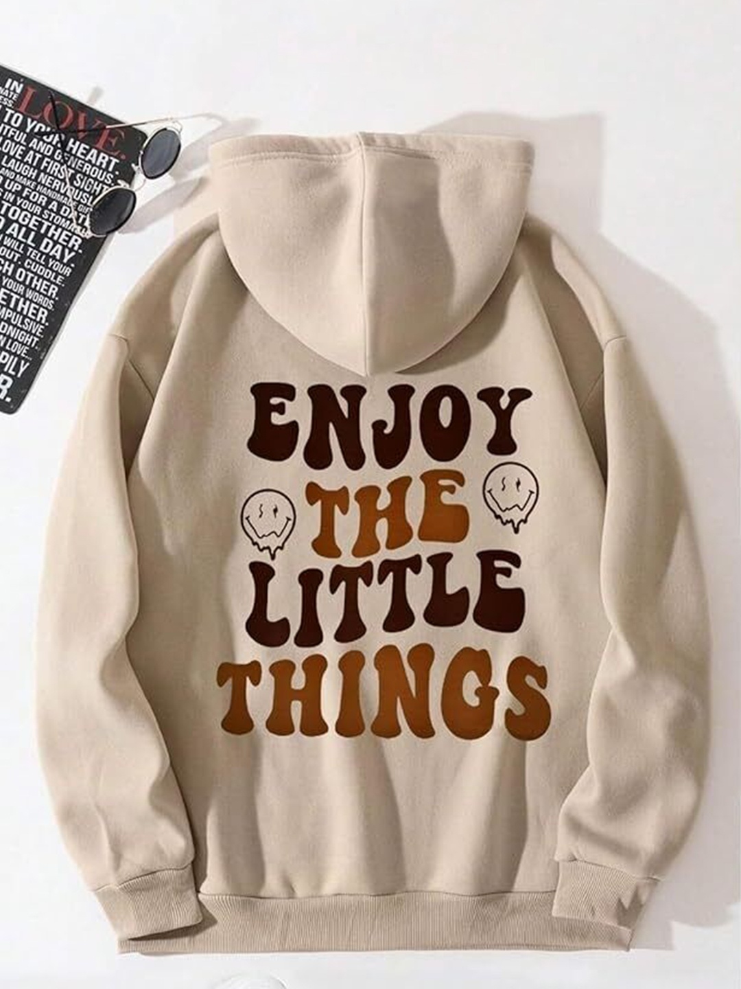 

KASHIAN Women Printed Hooded Sweatshirt, Beige