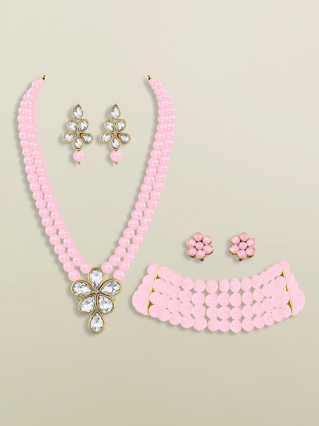 

Peora Gold-Plated Stone Studded Jewellery Set