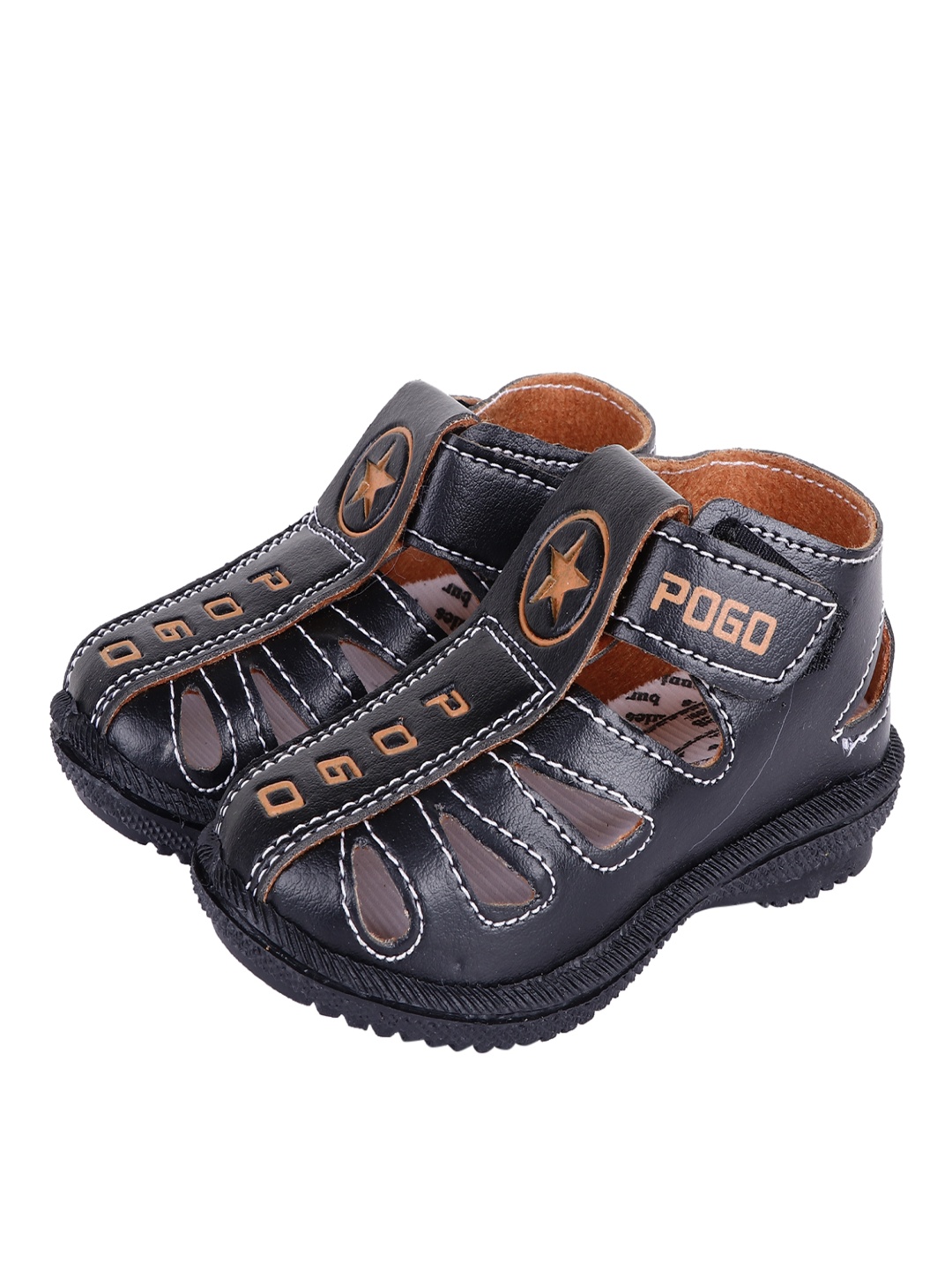 

BUNNIES Kids Printed Fisherman Sandals, Black