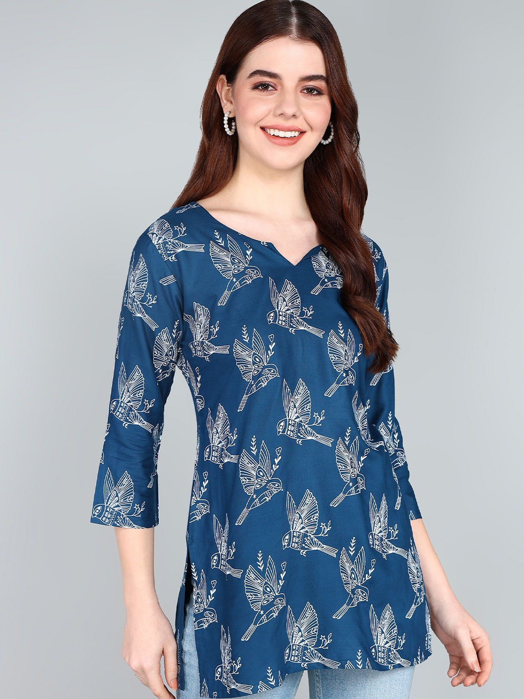 

Tviksha Women Fashion Printed Kurti, Blue
