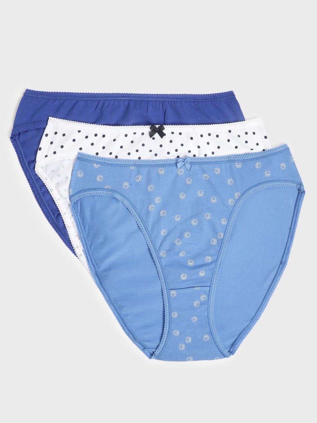 

Marks & Spencer Women Pack Of 3 Printed Hipster Briefs, Blue
