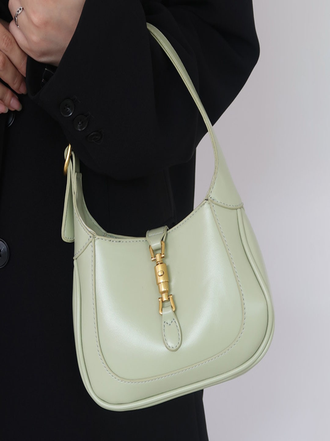 

StyleCast Women Solid Structured Hobo Bag, Green