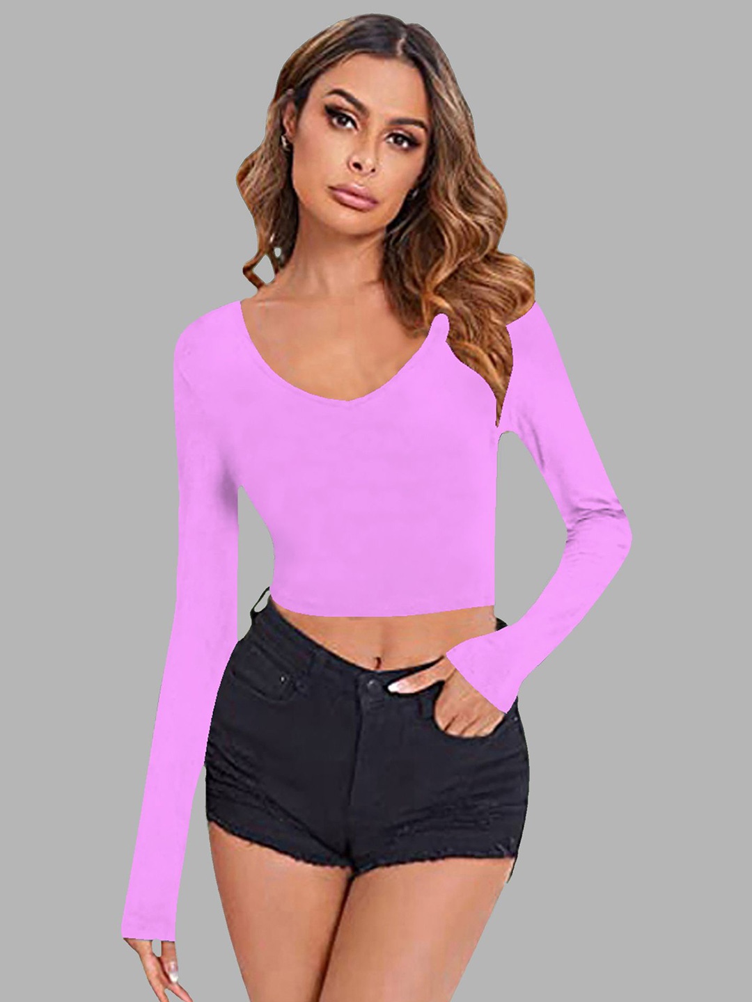 

Dream Beauty Fashion Fitted Crop Top, Lavender