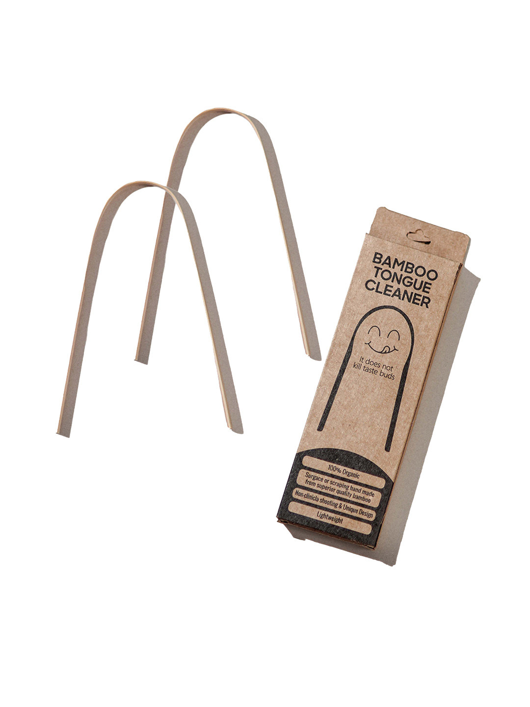 

Ecotyl Set Of 2 Bamboo Tongue Cleaners, Beige