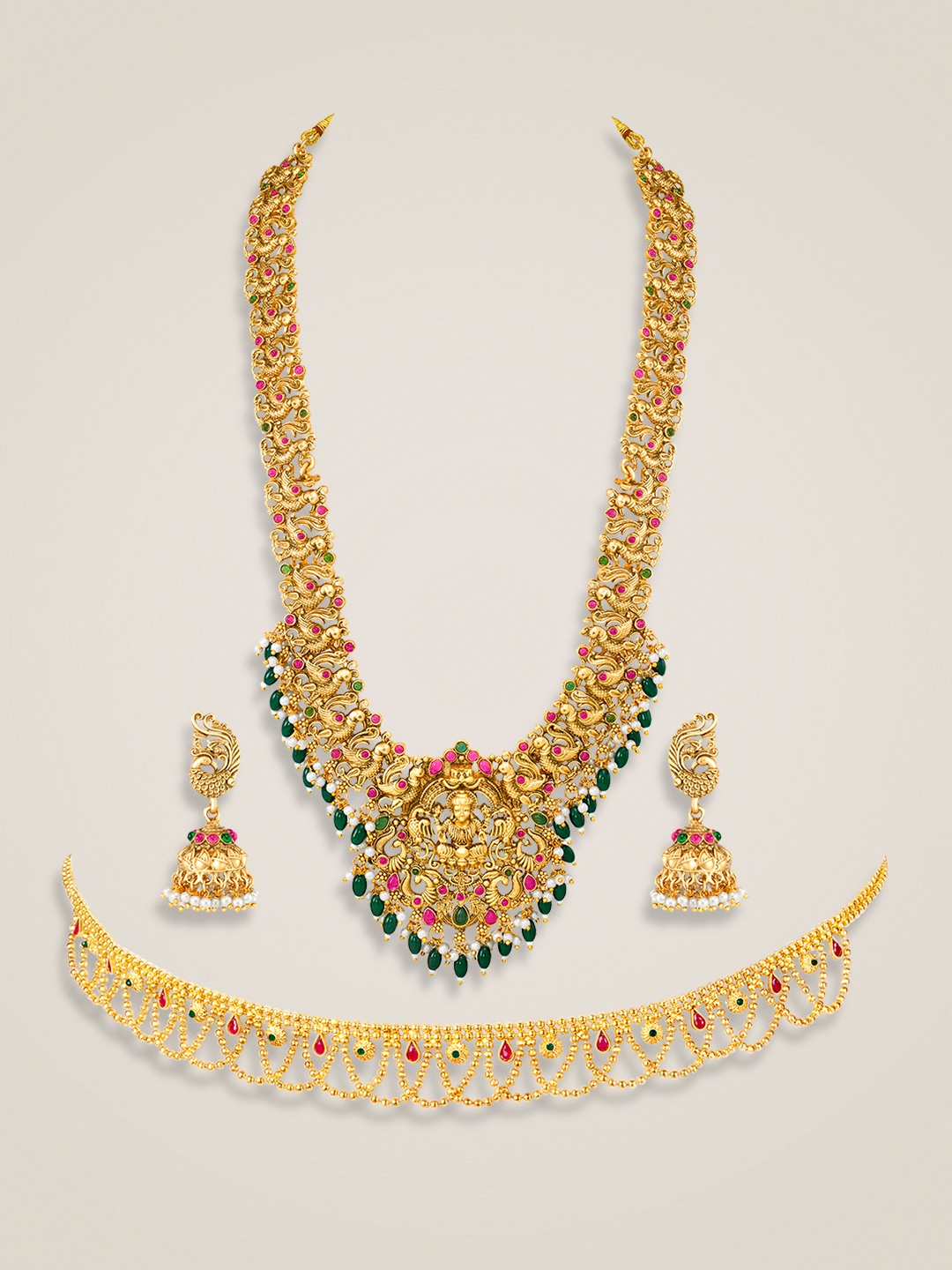 

Peora Gold-Plated Stone Studded Jewellery Set