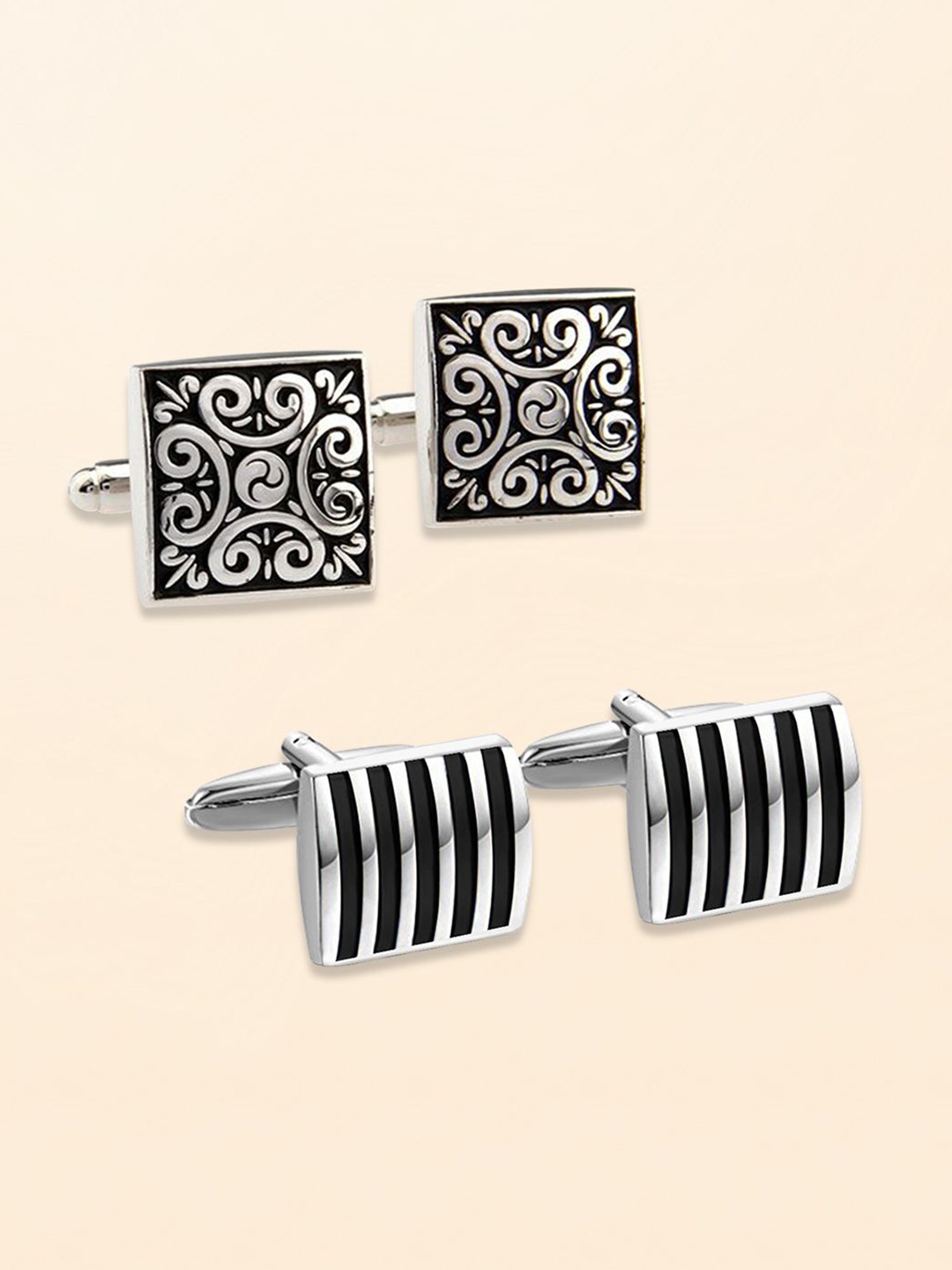 

Peora Geometric Cufflink, Silver