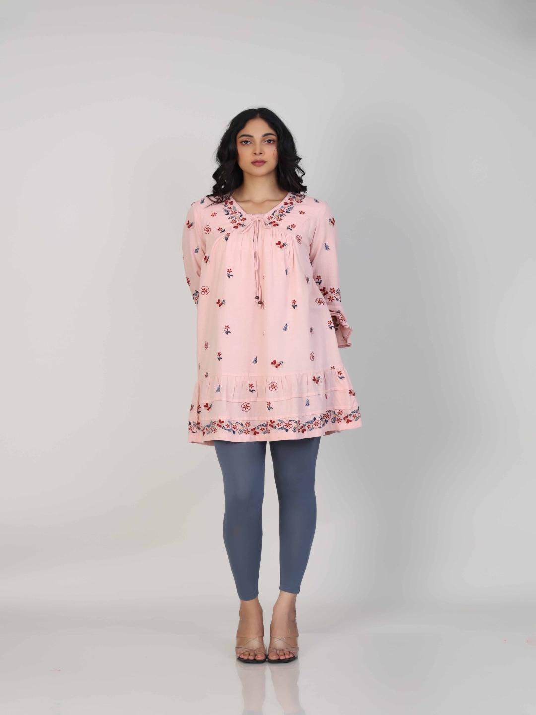 

Hassu's Women Embroidered Tunic, Pink