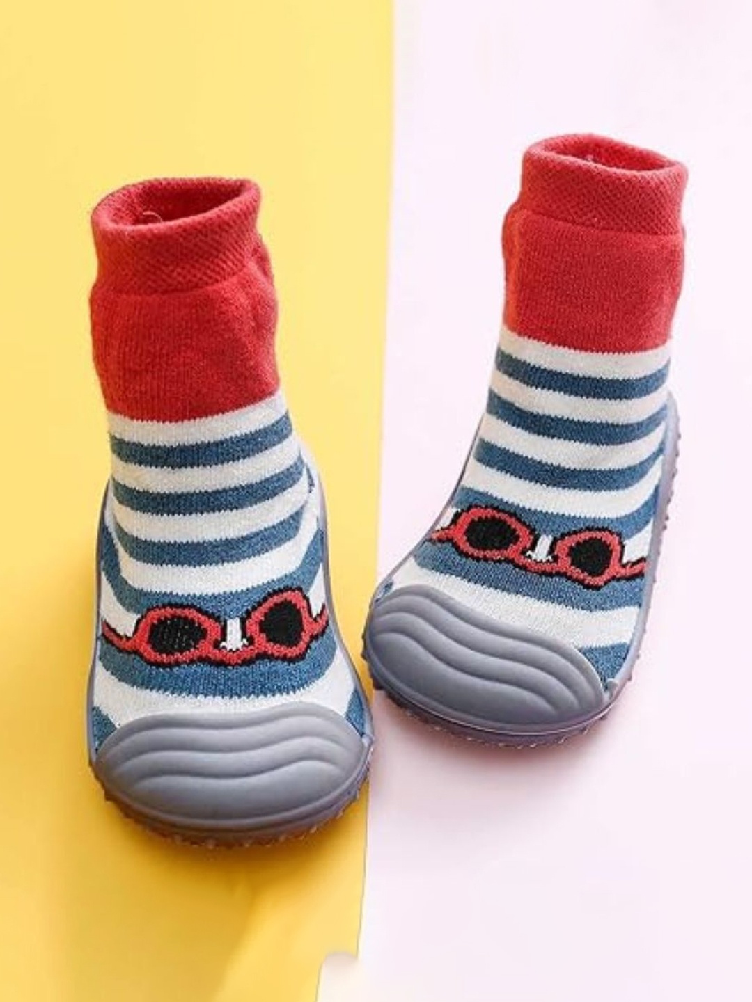 

NESKA MODA Unisex Kids Cotton Booties, Blue