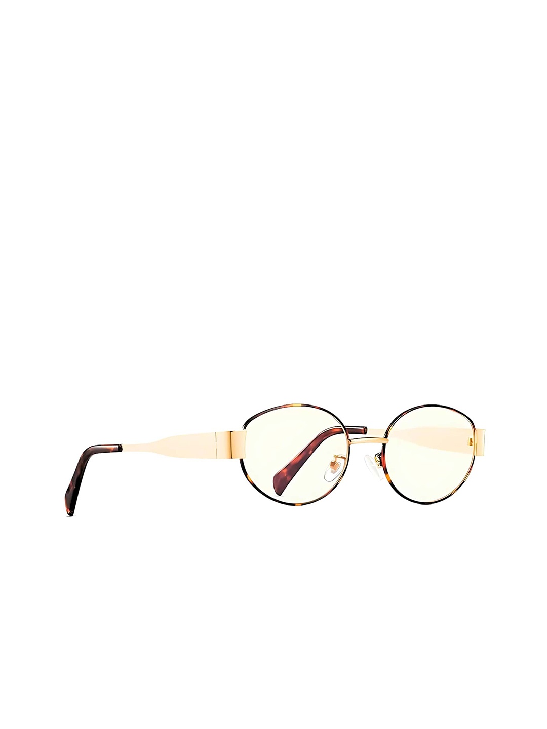 

4Flaunt Unisex Tortoise Shell Full Rim Oval Frames, Gold