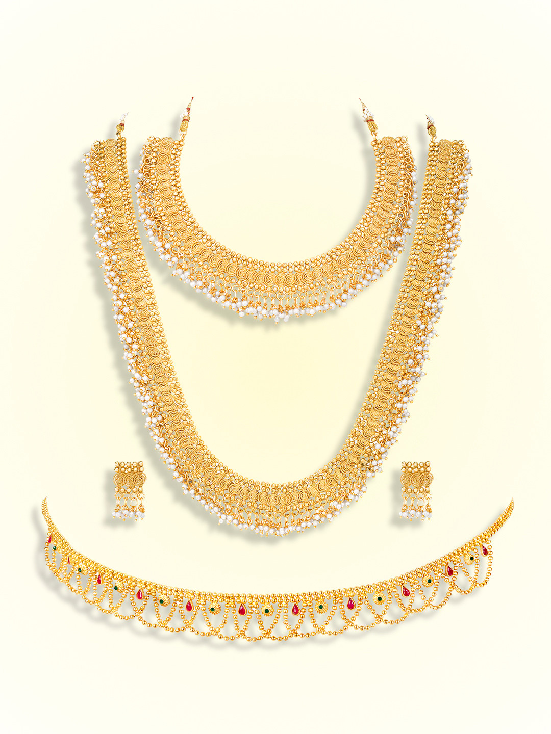 

Peora Gold-Plated Stone Studded Jewellery Set