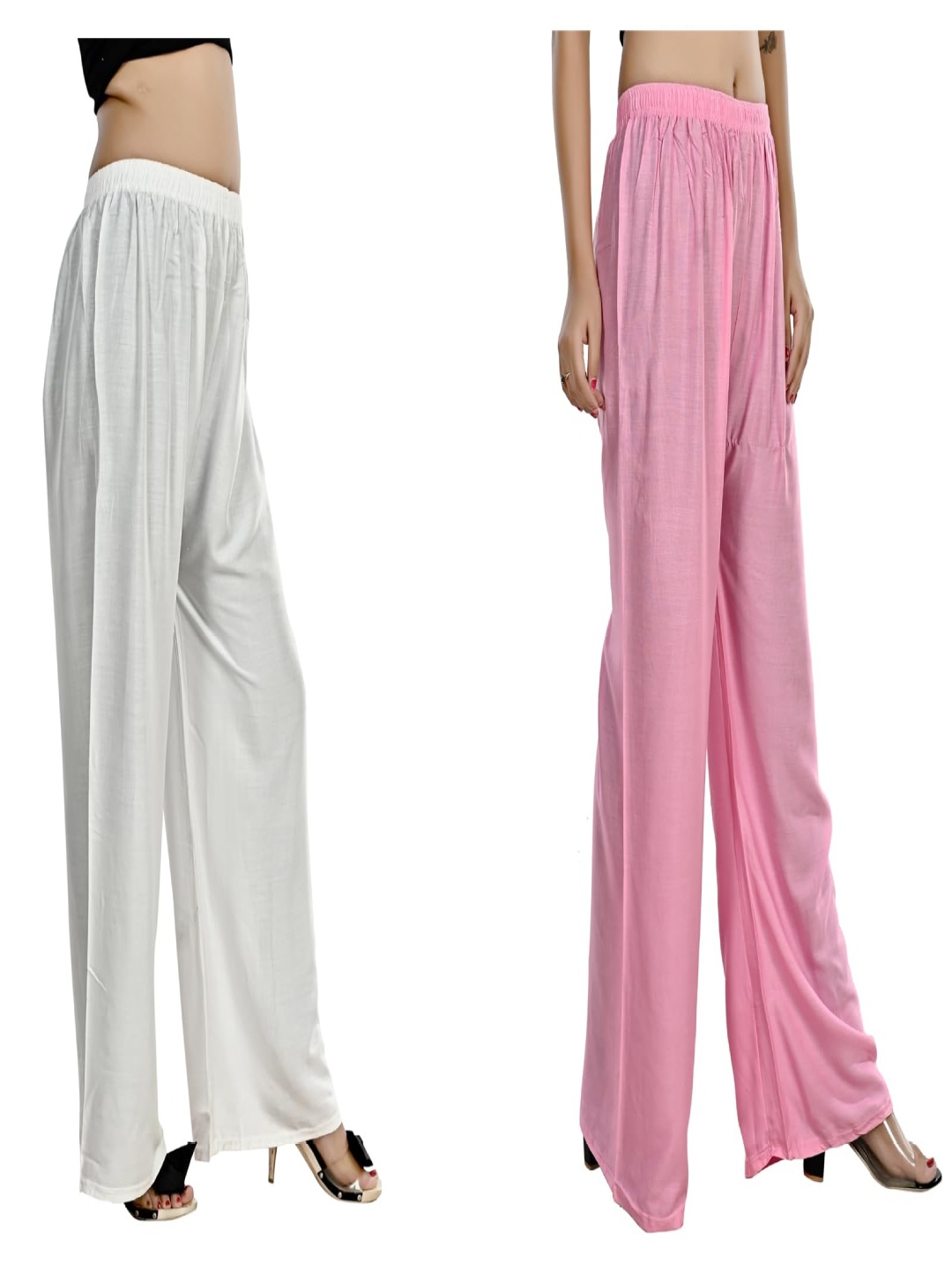 

NarNari Women Pack Of 2 Palazzos, Pink