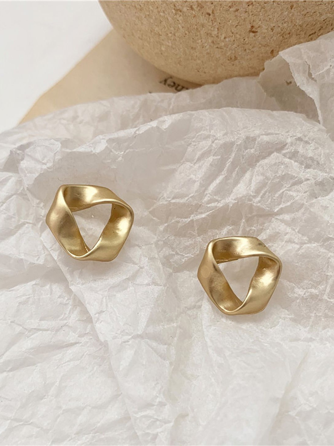 

Just Lil Things Contemporary Shaped Studs, Gold
