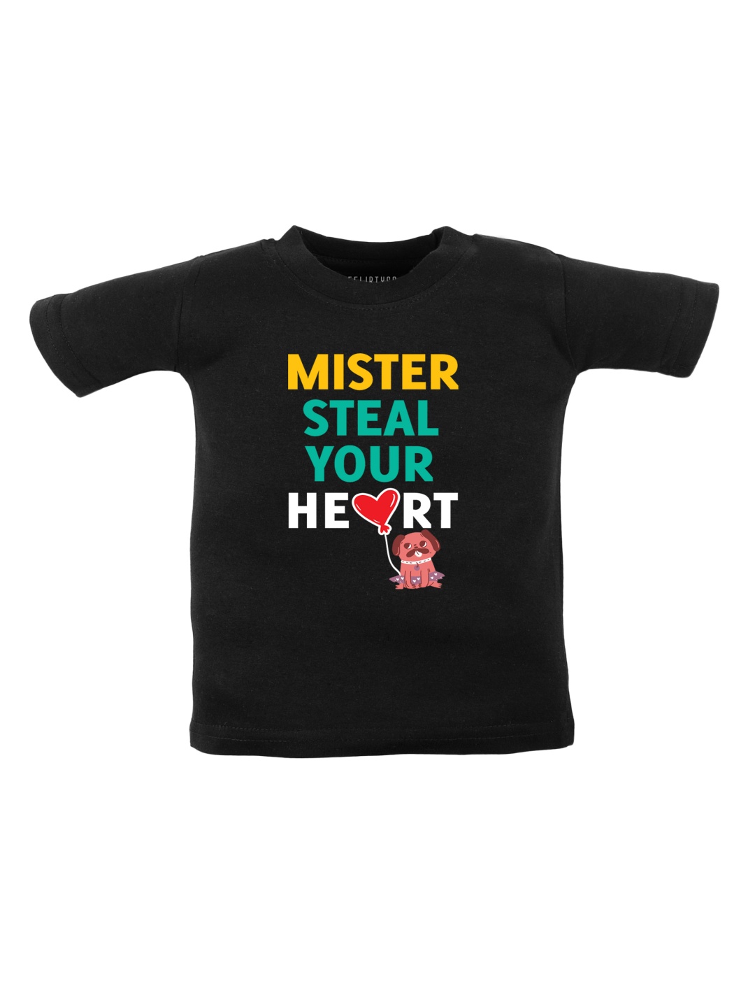 

FFLIRTYGO Unisex Kids Typography Printed Round Neck Cotton T-shirt, Black