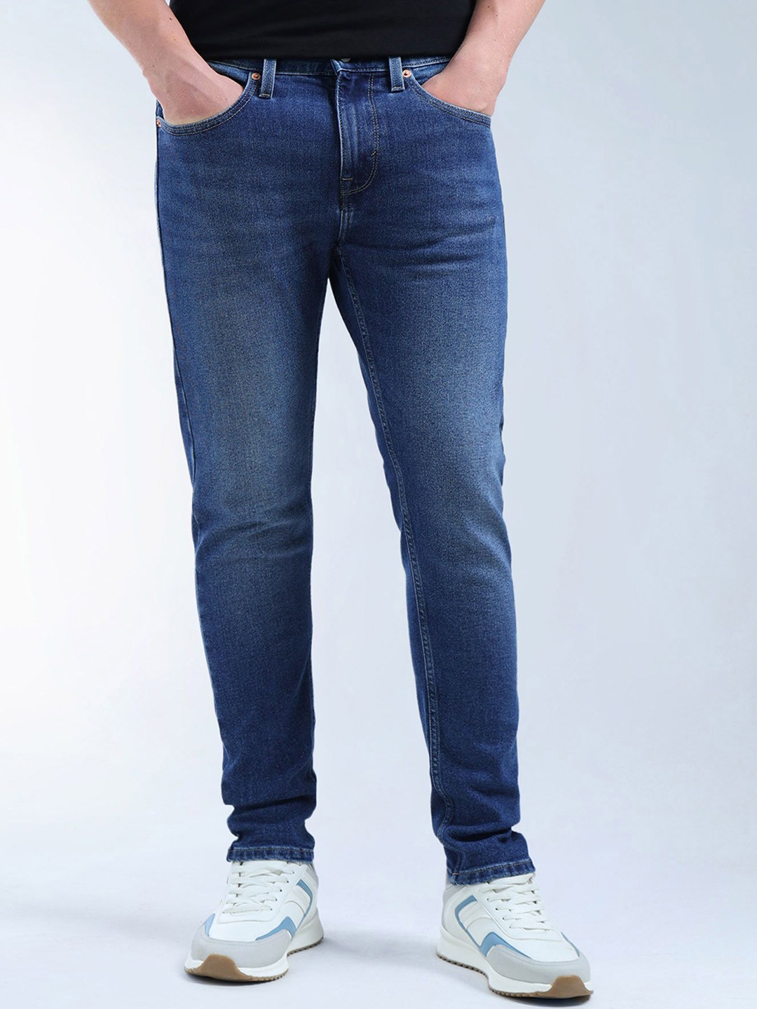 

Flying Machine Slash Slim Tapered Fit Mid Rise Jeans, Blue